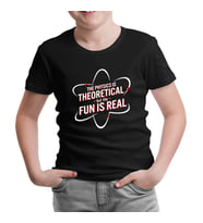 Okul ve Bilim - Fizik ve Atom Siyah Çocuk Tshirt