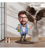 BK Gift Kişiye Özel Öğretmen Karikatürlü Büyük Boy Ahşap Biblo-8 Arkadaşa Hediye , Sevgiliye Hediye, Kişiye Özel Biblolar
