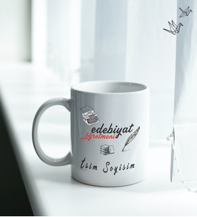 Kişiye Özel İsim ve Fotoğraflı Edebiyat Öğretmeni Temalı Kupa Bardak No:001