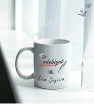 Kişiye Özel İsim ve Fotoğraflı Edebiyat Öğretmeni Temalı Kupa Bardak No:001