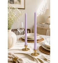 Düz Şamdan 2'li Mum - Mumelia Candles Doğal Soya Kutulu Dekoratif Mum - Mor