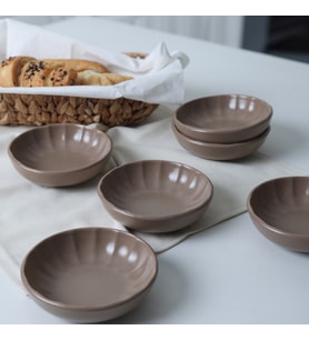 Keramika Mat Toprak Taupe Sirius Çerezlik / Sosluk 12 Cm 6 Adet 977