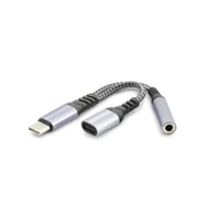 Type-C To Type-C + 3.5 Mm F Kablo Audıo Siyah GJ-014