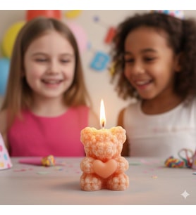 Mumelia Candles Pofuduk Ayıcık Mum - Doğal Soya, El Yapımı, Hediyelik - 15 Adet