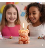 Mumelia Candles Pofuduk Ayıcık Mum - Doğal Soya, El Yapımı, Hediyelik - 15 Adet