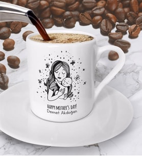 Happy Mother's Day Anneler Günü Tasarımlı Kahve Fincanı