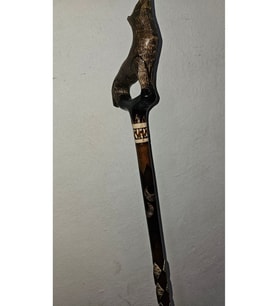 El Yapımı Devrek Bastonu (Kurt Başlı, 3 Hilal) Şık ve Geleneksel Tasarım