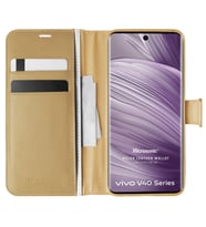 Microsonic Vivo V40 5G Kılıf Delux Leather Wallet Gold (Gold)