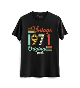 Vintage 1971 Original Parts Siyah Tshirt