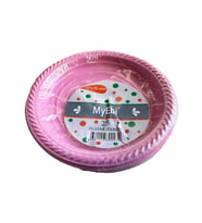 Roll-Up Kullan At Renkli Pembe Parti Davet Plastik Tabak - 17 Cm. - 25 Adetlik Paket