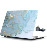 MacBook Air M1 Kılıfı A2337 Uyumlu 13 İnç MacBook Air Hard Case A2179 A1932 Sert Koruyucu Kapak Mermer Desenli Çizilmeye Karşı Koruma Kılıfı Mavi
