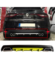 Renault Megane 4 HB Sarı Difüzör Çiftli Kare Egzoz Görünümlü D Tip Difizör