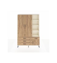 Arges Gardrop 5 Raflı 4 Çekmeceli Tek Askılı 132x30x195 Aytaşı-Çam