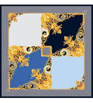 Geometrik Desen Black Seri Twill Eşarp Eşarp Askısı ile Birlikte 90x90 cm Lacive