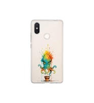 Xiaomi Mi 8 SE ile uyumlu Splash ahtapot tasarımlı şeffaf silikon kılıf