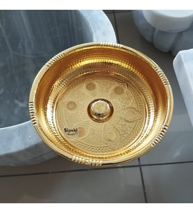 Altın Kaplama Osmanlı Hamam Tası - Pirinç (Gold)