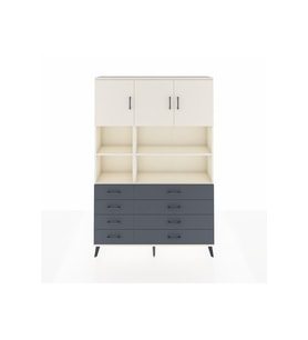 Arges Dolap 8 Raflı 8 Çekmeceli 3 Kapaklı 132x30x195 Aytaşı-Aytaşı/Antrasit
