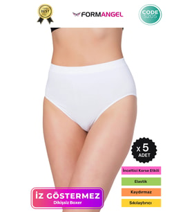 #BatoKorse Seamless Karın Toparlayıcı Sıkılaştırıcı Kadın Dikişsiz Yüksek Bel Bato Korse - 5 Adet (Beyaz)