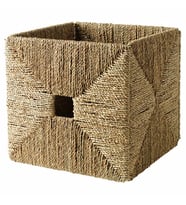 Sepet Kutu Düzenleyici IKEA 32x33x32 cm Hasır Sepet (Kahverengi)