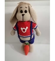 Tombik Tavşan ve Havucu Amigurumi Organik Oyuncak