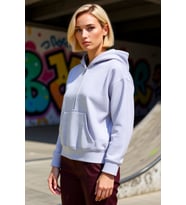 Kadın Kapüşonlu Düşük Kol Fermuarlı Geniş Kesim Örme Sweatshirt Fonksiyonel Dayanıklı Spor