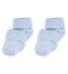 Novibaby 2'li Bambu Bebek Çorap I Dusty Blue I 0-6 ay I Mavi Yenidoğan Bebek Çorabı (Karışık)