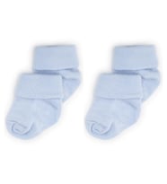 Novibaby 2'li Bambu Bebek Çorap I Dusty Blue I 0-6 ay I Mavi Yenidoğan Bebek Çorabı (Karışık)