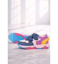 Rakerplus Hakiki Deri Lacivert Pembe Çocuk Sneakers Spor Ayakkabı