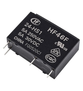 Hongfa HF46F 24-HS1 24V DC 5A Mini Güç Rölesi (4 Pin PCB Tipi)