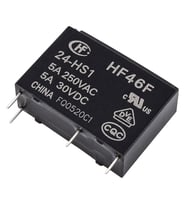 Hongfa HF46F 24-HS1 24V DC 5A Mini Güç Rölesi (4 Pin PCB Tipi)