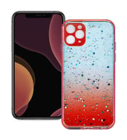 Apple iPhone 11 Pro Max Simli Şeffaf Sert Slikon Kılıf (Kırmızı)