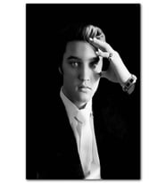 Cakatablo Siyah Arkaplan Elvis Presley Portre MDF Tablo