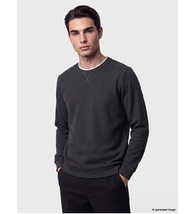 LCWAIKIKI Classic Antrasit Bisiklet Yaka Erkek Sweatshirt