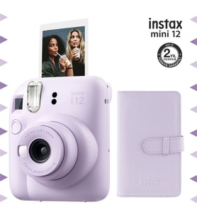 Instax mini 12 Lila Fotoğraf Makinesi ve 96'lı Laporta Albüm Seti