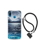 Huawei P20 Lite Kılıf Desenli Silikon Boyun Askılı Great Moon 1301