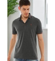 T8586 DEWBERRY ERKEK POLO YAKA T-SHIRT-DÜZ ANTRASİT (Karışık)