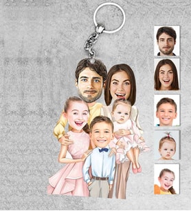Kişiye Özel Aile Ahşap Anahtarlık-28