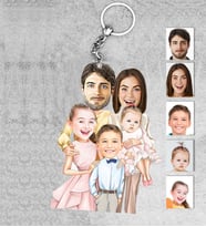 Kişiye Özel Aile Ahşap Anahtarlık-28