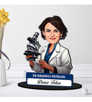 En Başarılı Kadın Patolog Hediye Karikatürlü Biblo