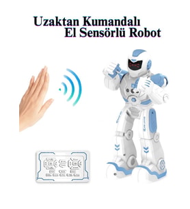 Uzaktan Kumandalı Robot El Sensörlü Şarjlı Led Işık Moonwalk Yürüyen Akıllı Robot 19 Fonksiyon