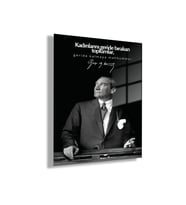 Temperli Gerçek Cam Tablo Makam Panosu Atatürk Sözleri Kadınlar