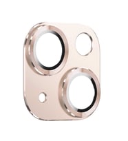 Apple Apple iPhone 13 Kamera Lens Koruyucu HD Metal Çerçeveli Tempered Glass Cam (Altın)