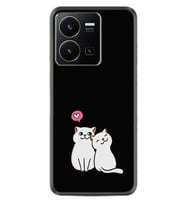 Vivo Y22 Kılıf Silikon Desen Özel Seri Love Cats 1690
