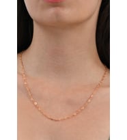 Gümüş rose tasarım birbirine bağlı kalpler zincir kolye SGTL12592ROSE