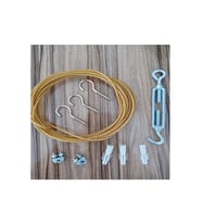 Balkon Filesi Montaj Seti 2,50 X 6 Metre Için Montaj Aparatları Çelik Halat  (Çok Renkli)
