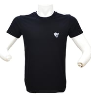 Wolftrap %100 Pamuk Siyah Kısa Kollu Tişört, Bisiklet Yaka Rahat T-Shirt