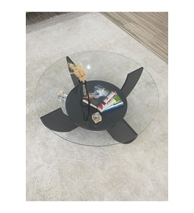 Modern Yuvarlak Raflı Orta Sehpa 90cm