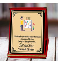 Türkçe Öğretmeni Baskılı Plaket (3. Tasarım)  Kişiye Özel (Kırmızı)