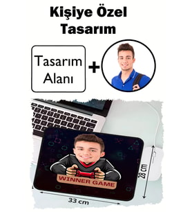 Kişiye Özel Winner Game Tasarımlı 33x28 Cm Mousepad Kaymaz Taban Rahat Konforlu Mouse Pad