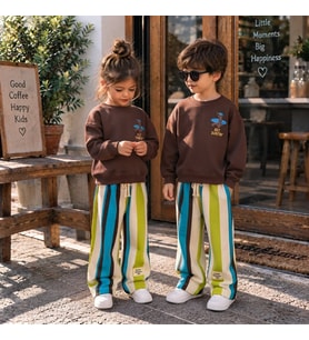 Out Surfin Baskılı Sweatshirt Çizgili Nakış Detaylı Eşofman Unisex 3İp Alt Üst Takım